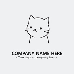 Cat character illustration black and white for logo company vector image
