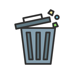Trash icon vector image. Suitable for mobile apps, web apps and print media.