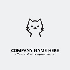 Cat character illustration black and white for logo company vector image
