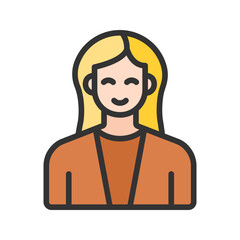 Woman icon vector image. Suitable for mobile apps, web apps and print media.