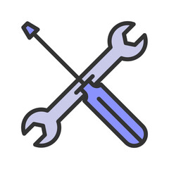Work Tools icon vector image. Suitable for mobile apps, web apps and print media.