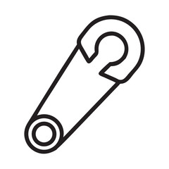  Safety Pin Outline Simple, Safety pin outline icon. linear style sign for mobile concept and web design. simple line vector icon. Symbol, logo illustration