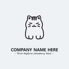 Cat character illustration black and white for logo company vector image

