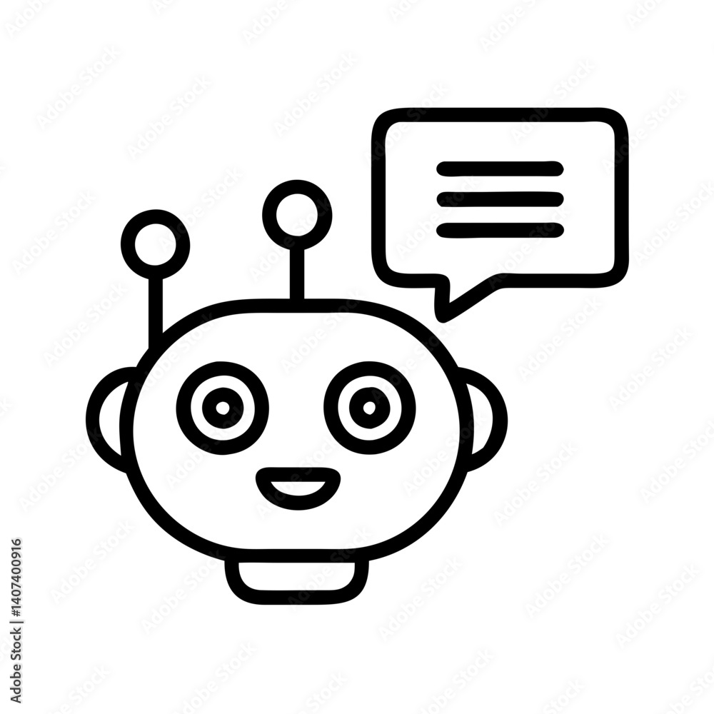 Poster ai chatbot robot assistant customer service automation virtual support communication technology icon