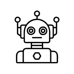 Illustration of a cute robot vector drawing for ai technology and automation concepts design