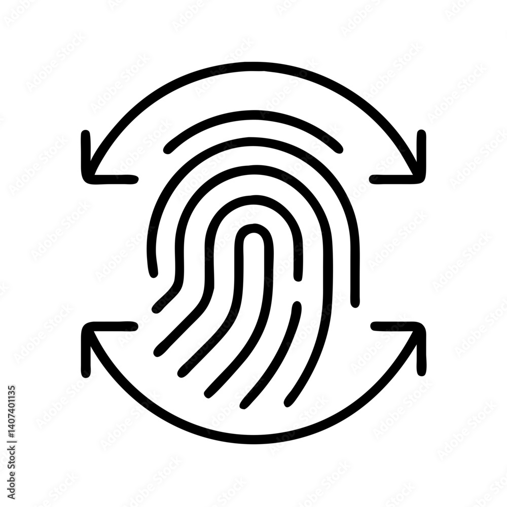 Poster fingerprint scan authentication security system biometric access control identity verification rotat
