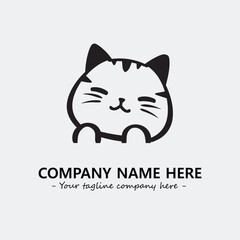 Cat character illustration black and white for logo company vector image
