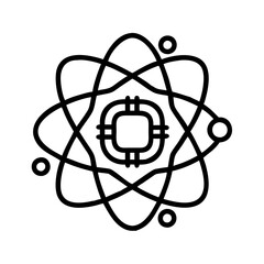 Atom structure science technology icon vector illustration for scientific research and development