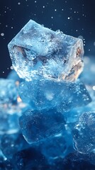 Obraz premium Stunning ice formations with trapped stones high resolution picture