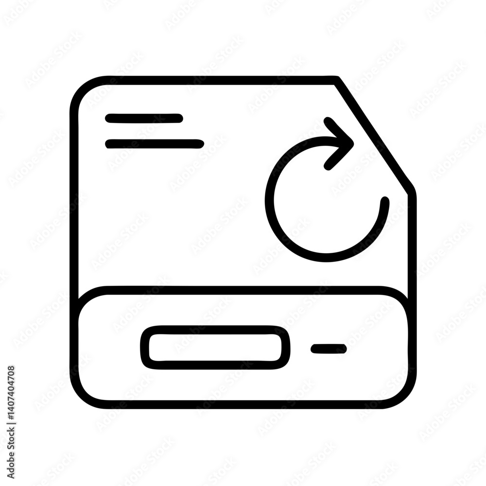  refresh file document icon vector illustration for data backup and document management system