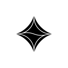Fototapeta premium Geometric Black Diamond Shape on White: Minimalist Design Element