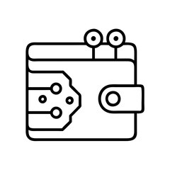 Digital wallet icon vector illustration for cryptocurrency and blockchain technology design