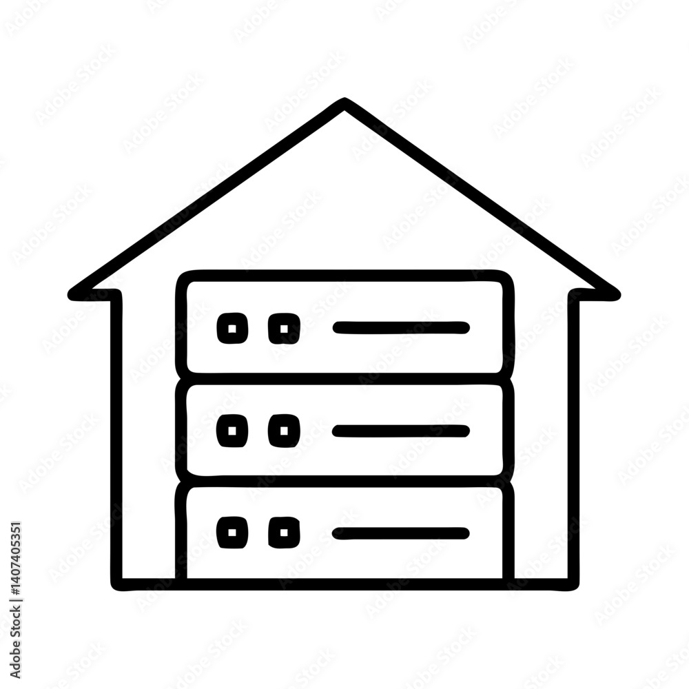 Poster Server hosting at home concept for data storage and it infrastructure solution and network setup