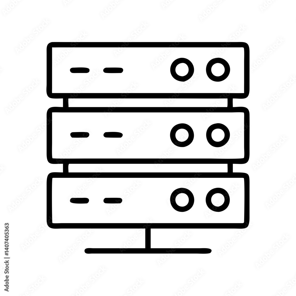 Aufkleber server rack data center hosting database network storage system cloud computing icon vector design