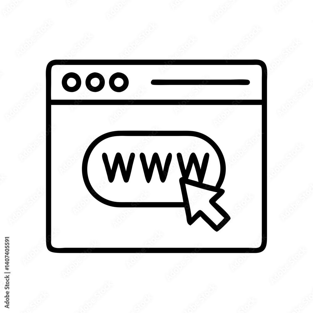 Poster website browser internet domain search engine optimization online www connection icon vector