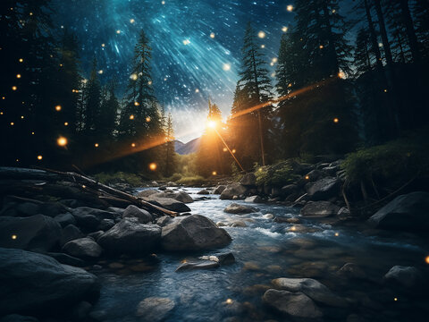 Star stream flowing with gravity pulling, showing a long history and complex story unfolding