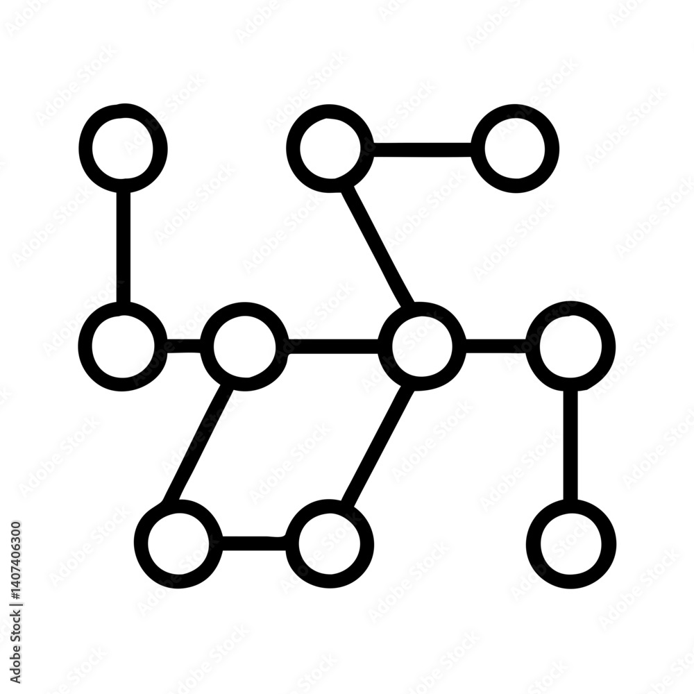 Poster abstract network diagram with connected circles vector illustration for data visualization and desig