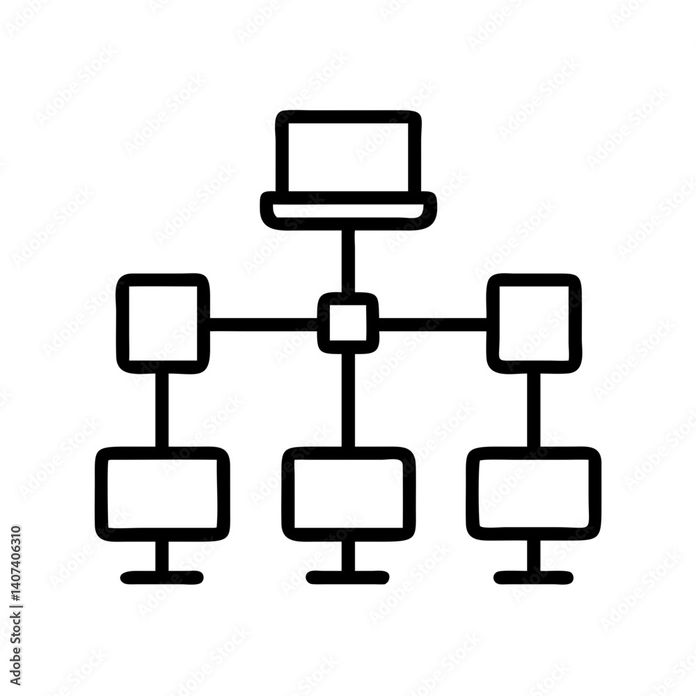 Poster network topology diagram showing computer network structure and network architecture design for it s