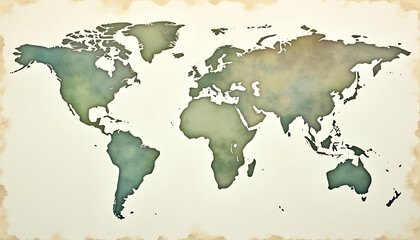 Vintage World Map on Parchment: A Global Perspective
