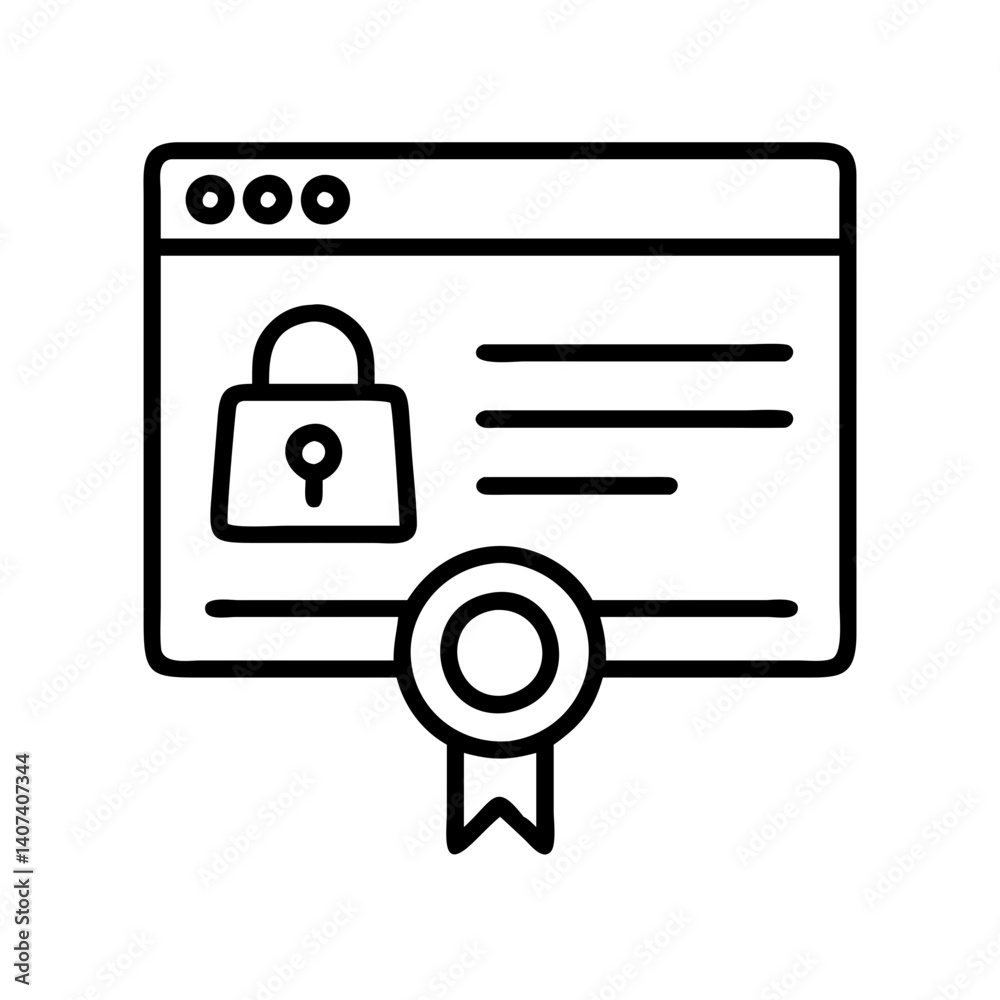 Poster secure website certification with padlock icon for ssl certificate and data protection online now