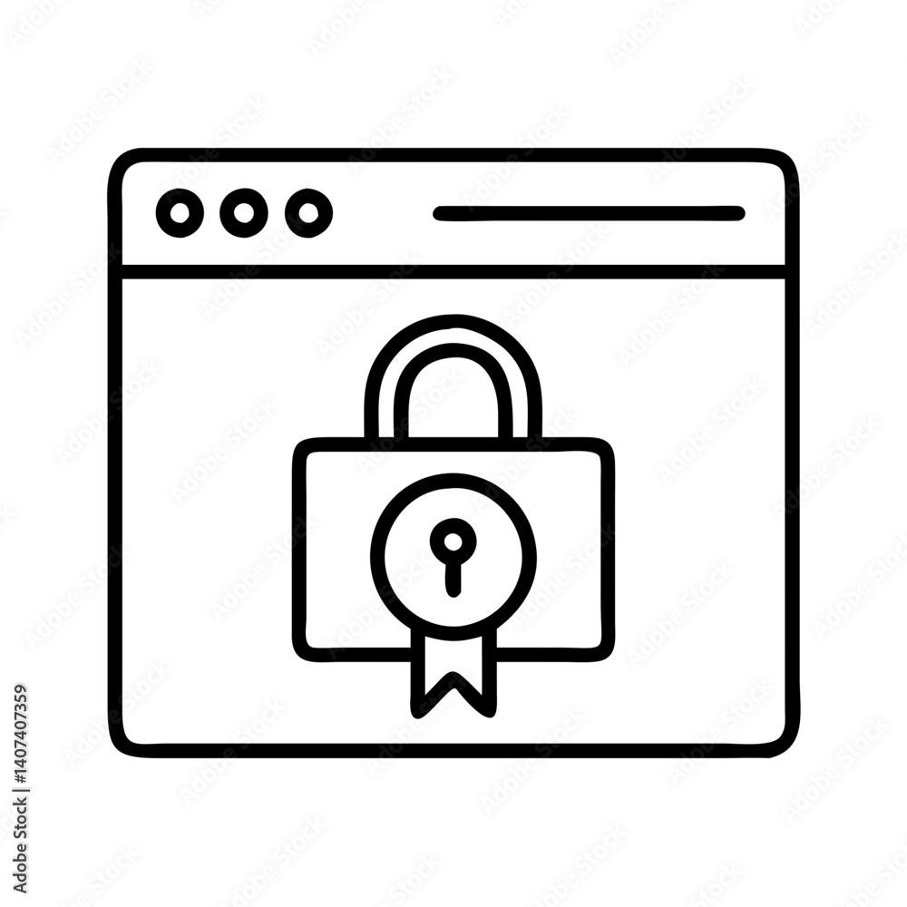 Poster secure website ssl certificate for online security and data protection internet safety privacy lock