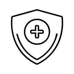 Obraz premium Shield icon protection security vector graphic safety symbol health care medical design element