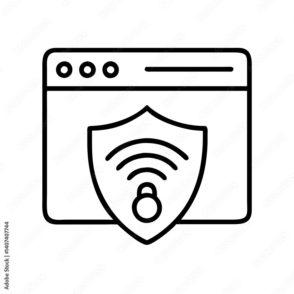 Poster secure wifi network connection icon for internet security and data protection concept design element