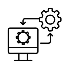 Computer settings configuration process automation software development icon vector graphic design
