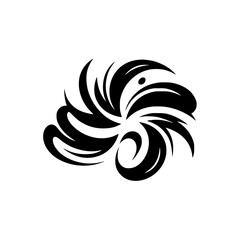 Swirling Abstract Black and White Vector Design Element
