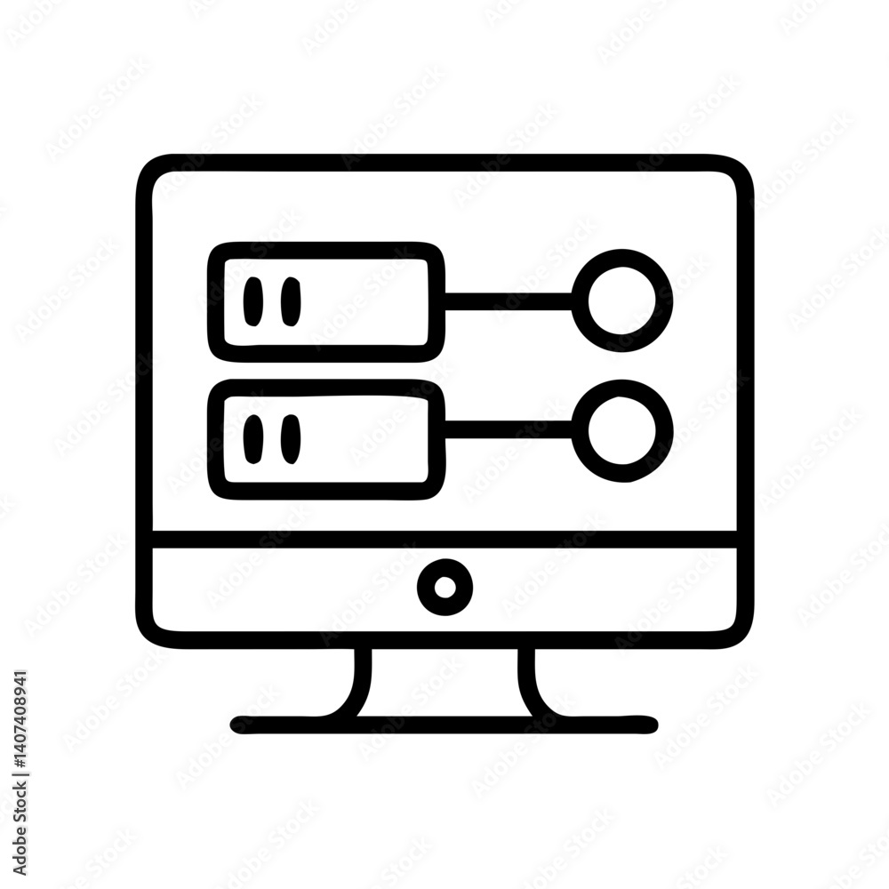 Poster computer network server connection diagram data center system architecture topology design icon