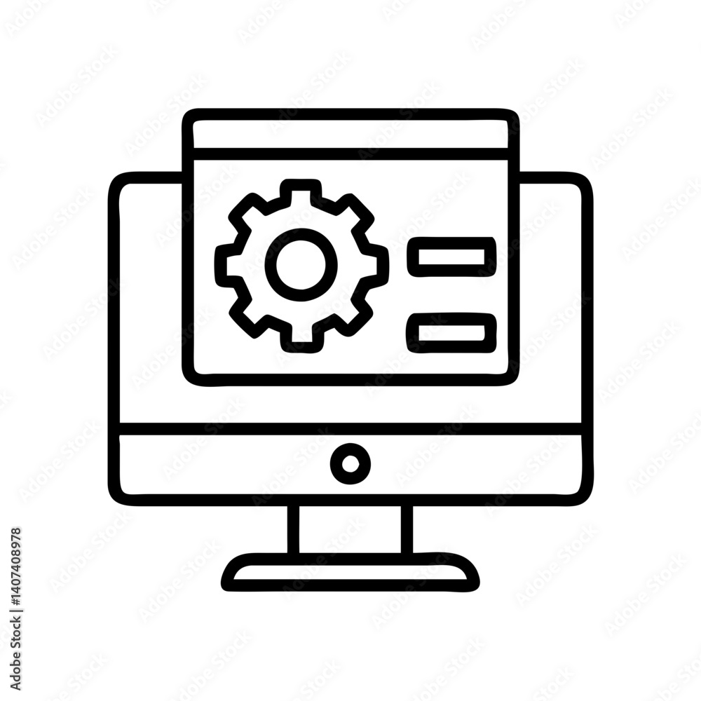Poster Computer settings icon vector illustration for system configuration and setup process design