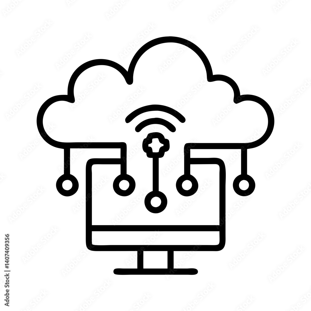 Aufkleber cloud computing technology and network connection for data storage and processing system