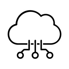 Cloud computing network diagram vector illustration for data storage and technology concept