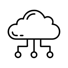 Cloud computing network diagram vector illustration for technology and data storage needs