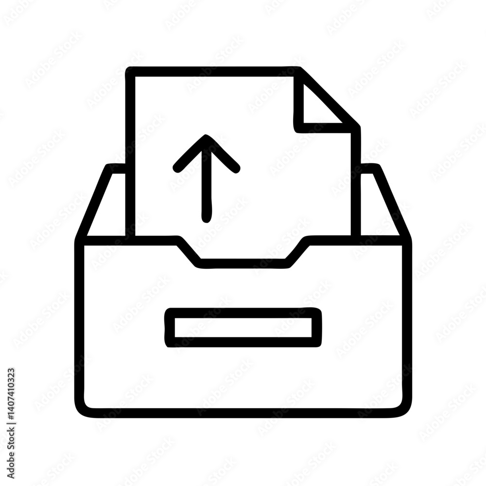 Poster Upload file document in box icon vector illustration for web design and mobile app design