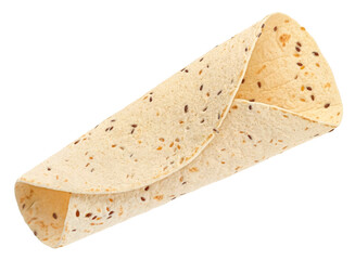 Lavash isolated on white background with clipping path, top view