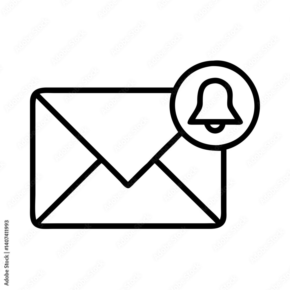 Poster email notification icon vector graphic design for new message alert and inbox reminder concept