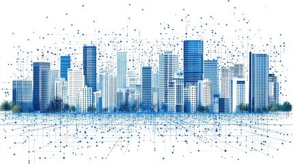 Fototapeta premium Smart City: A Futuristic Metropolis Connected by Technology