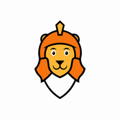  lion head with a helmet