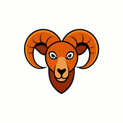 ram head with intricate horns