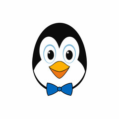 penguin head with a bow tie