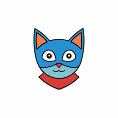 cat head with a mask