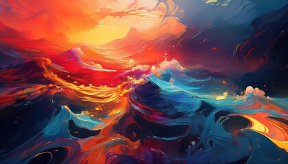 Futuristic AI Landscape in Motion, Pulsating Neon Hues Illuminate the Digital World with Electrifying Energy and Vibrancy, Showcasing the Astonishing Capabilities of Advanced Artificial