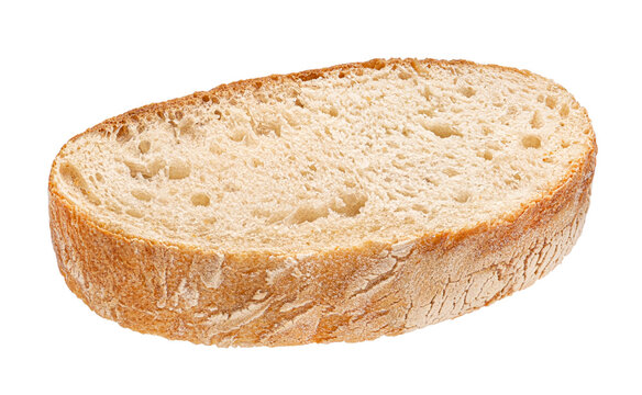 White bread slice isolated on white background