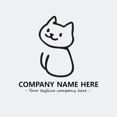 Cat character illustration black and white for logo company vector image
