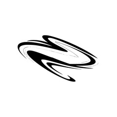 Abstract Black Swirl Logo Element on White Background