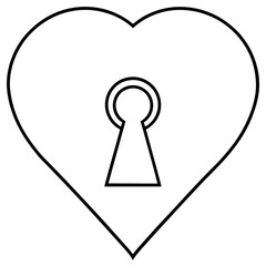 Minimalist Heart Keyhole Line Art