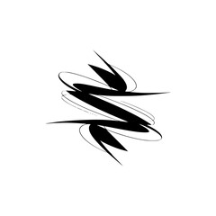 Abstract Black & White Swirls: Minimalist Design Element