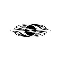 Abstract Eye Logo, Art Deco, Black and White, Minimalist Design