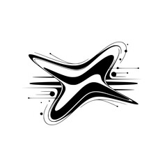 Abstract Starburst Design: Black and White Graphic, Modern, Minimalist